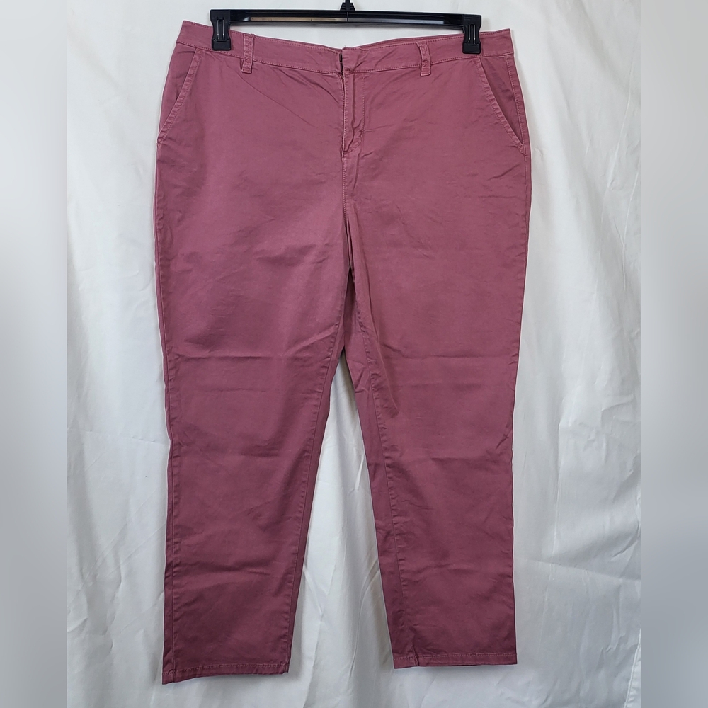 Style & Co Womens Dusty Rose Pink Casual Ankle Pocket Chino Pants Size‎ 16